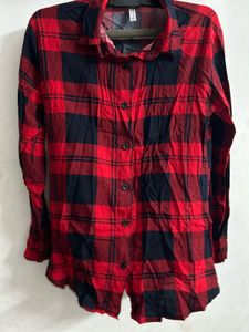 Red & Black Plaid Button-Down