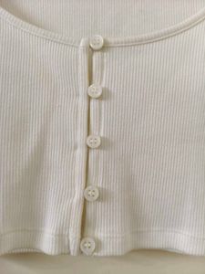 White Long Sleeve Crop Top