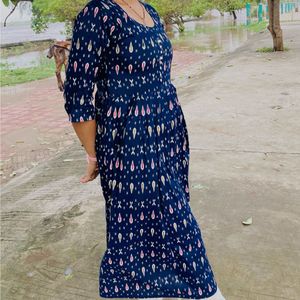 Elegant Blue Printed Kurta