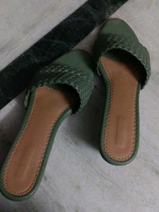 Olive Green Woven Sandals