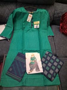 Green Printed Kurta Set