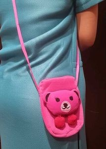 Cute Pink Teddy Bear Crossbody Bag