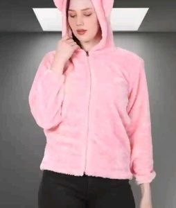 Women Teddy Bear Premium Quality Fur Hoodie Jacket