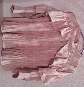 Elegant Pink Ruffle Top