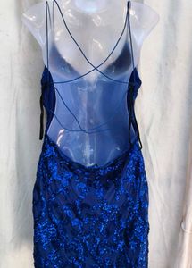 I. Royal Blue Sequin Mini Dress