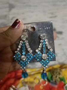 Silver &amp; Blue Earring