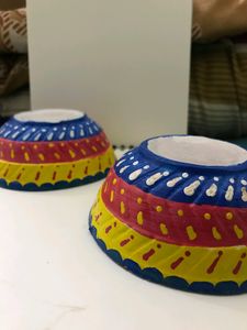 Combo Of 6 Mud  Bowls , Plates , Chutney Bowl