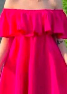 Hot Pink Off-Shoulder Dress