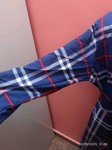 3xl Blue Plaid Fit &amp; Flare Dress