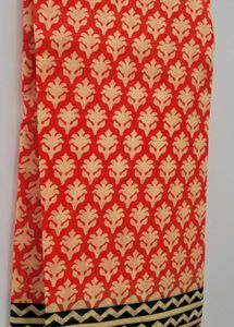 Elegant Red Printed Saree