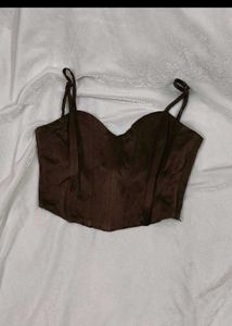 Zara Brown Corset Top
