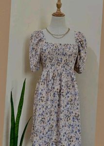 H&amp;M Smocked Floral Dress