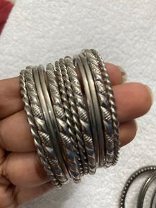 Silver Colour Metal Bangle