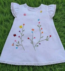 Adorable HandEmbroidered White Dress
