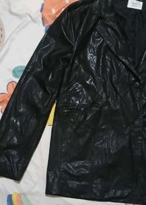 Vintage Black leather Blazer Jacket