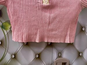 Pink Polo Crop Top