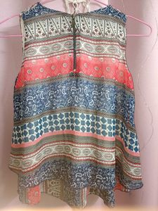 Colorful Print Sleeveless Top
