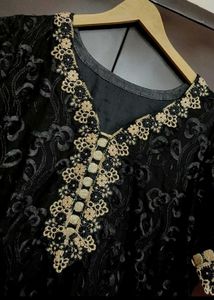Black Golden Suit Salwar &amp; Dupatta For 42 Bust