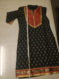 Black kurti with red legging