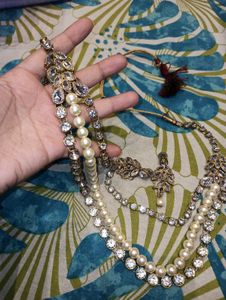 Elegant Emerald &amp; Pearl Jewelry Set