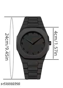 Sleek Black Arabic Numeral Watch
