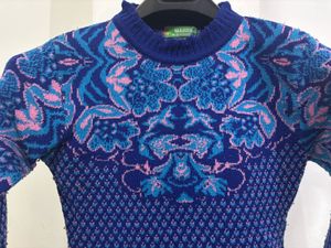 Floral Pattern Knitted Sweater