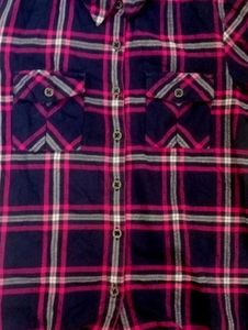 Pink and Blue Flannel Shirt