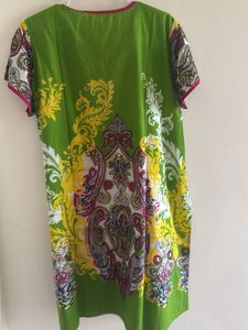 Green &amp; Floral Print Tunic Top