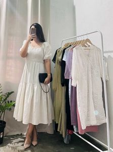 Flowy White Midi Dress