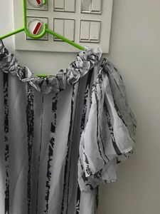 Striped Midi Dress with Ruffles