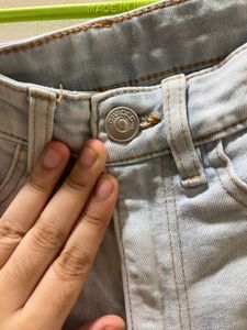 Light Wash Denim Cargo Pants