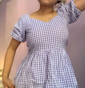 Purple Gingham Top
