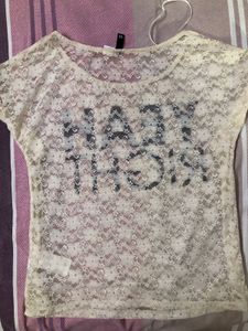 H&amp;M Lace &#39;Yeah Right&#39; Top