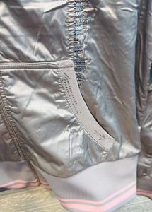 🇮🇹Italy Imported Silver Zip-Up Jacket