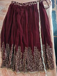 Wedding Wear Marron Lehanga Choli
