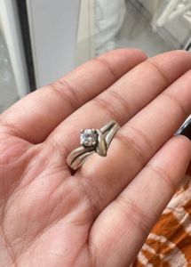 Pure Silver Zircon Ring