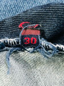 Distressed Denim Jeans with Patches