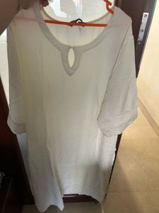 White Kurta - Plus Size - Not Worn