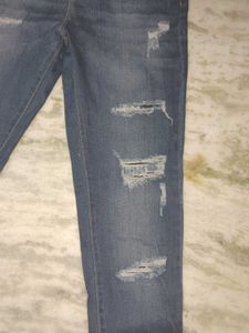 Ripped Dark Denim Jeans, Aesthetic And Trendy!
