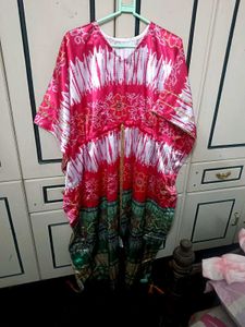 Pink Tie-Dye Kaftan Dress
