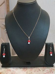 Mushroom Lampwork Jewelry Set