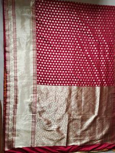 Red &amp; Gold Brocade Saree [2 Colour Mix]🎊🎉 Sale