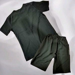 Black Coord Set – Half Sleeve Shirt &amp; Shorts