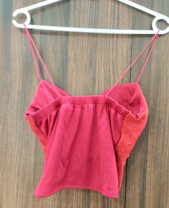 Red Glitter Bralette Top