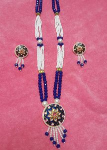 New Long Set Blue Crystal Beads