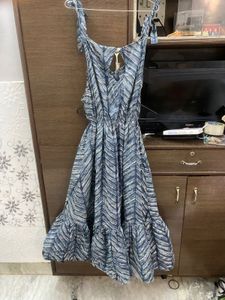 Blue Printed Maxi Dress