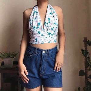 Floral Halter Bralette Crop Top