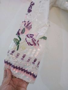 beautiful pakistani Kurta Set with ruffled dupatta