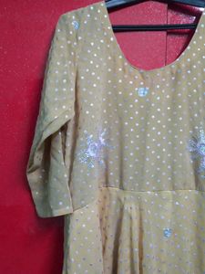 Cream Long Ethnic Gown
