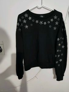 Star Embellished Black Top